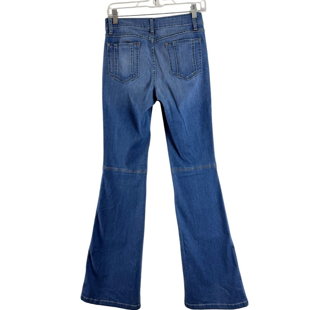 ALICE + OLIVIA Jeans Womens Size 4 Bell Bottoms Wide Leg Low Rise Distressed - Picture 3 of 14